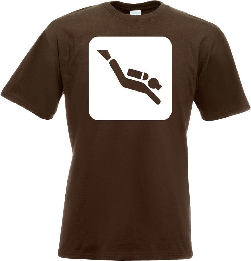 Kiwistar - T-Shirt - Chocolate - Tauchstelle Tauchspots Piktogramme Herren Funshirt Bedruckt Design Sprüche Spruch Motive - mit Motiv Bedruckt - F...