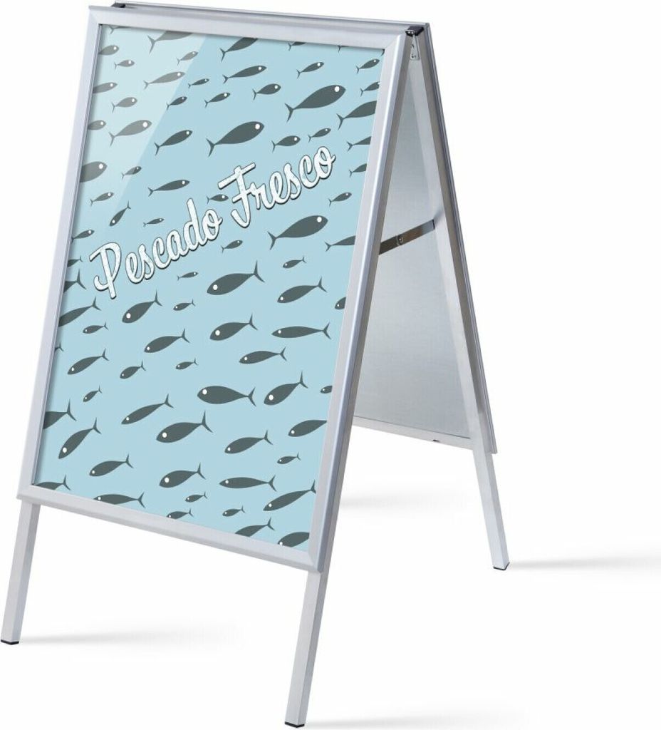 Showdown Kundenstopper - DIN A1 - Komplett-Set - Pescado Fresco Spanisch - Blau/Schwarz