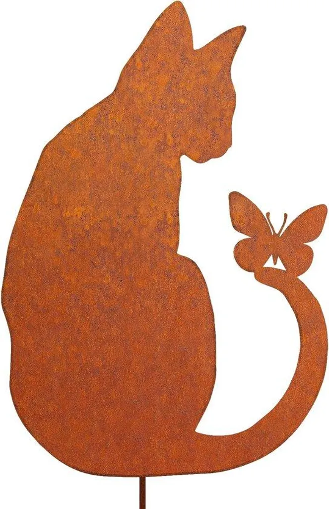 Décoration de jardin en métal couleur rouille, figurine 1 pièce design