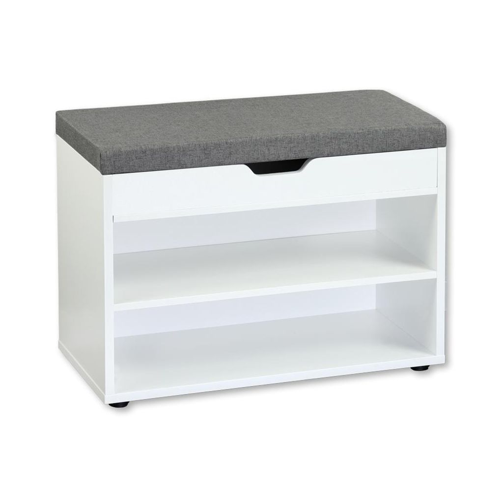 KESPER Schuhschrank mit Sitzkissen, , weiß, 60x30x45 cm, Produktbild 