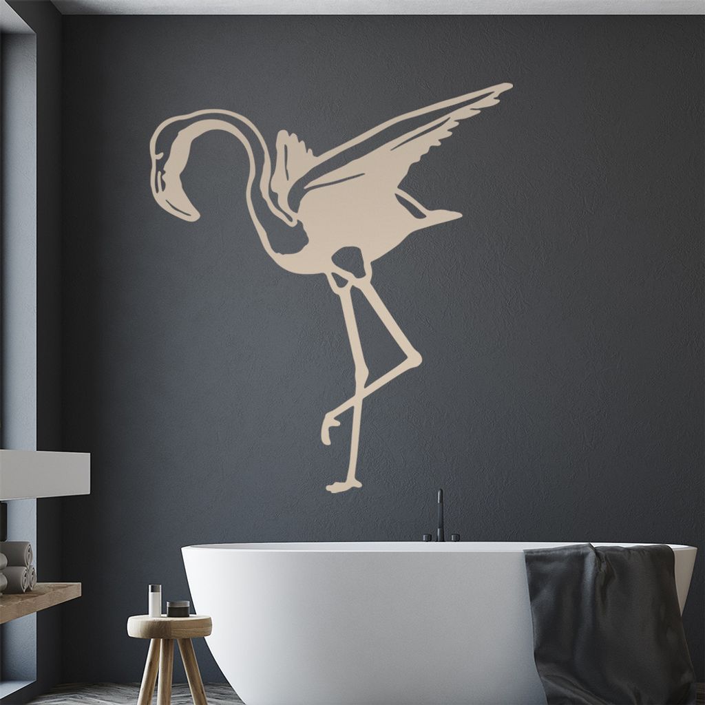 KIWISTAR Flamingo - Rosa Pink Vogel Feder Wandtattoo in 6 Größen - Wandaufkleber Wall Sticker - Dekoration, Küche, Wohnzimmer, Schlafzimmer, Bad...