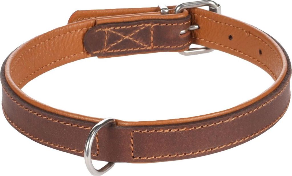 Flamingo Memphis gepolstertes Halsband braun, Maße: 38-46 cm / 22 mm