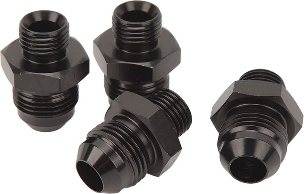 4-teiliges ORB-Außengewinde, 1500 PSI, Aluminiumlegierung, Mehrzweck-O-Ring-Boss-Adapter für Kraftstoffverteiler-Ölkühlerpumpe 6AN-8AN