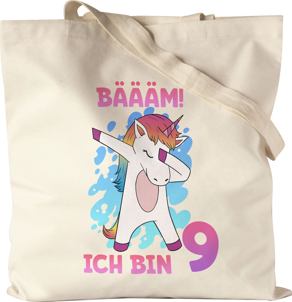 Bäääm Ich Bin 9 Jutebeutel Einhorn 9. Geburtstag Geburtstagsgeschenk Einhorn-Fans Dabbing