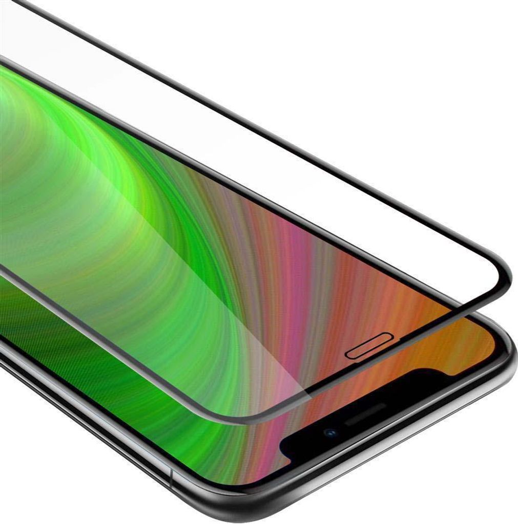 Cadorabo Panzerfolie für Apple iPhone XR Schutzfolie in Schwarz Vollbild Folie Tempered Display Schutzglas
