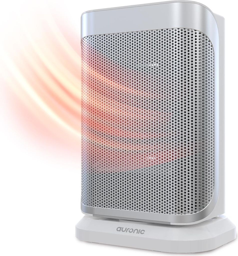Auronic Keramik-Heizlüfter - 2 Stufen - 1500W Heater - Elektroheizung mit LED-Anzeige - Oszillierend - Weiß