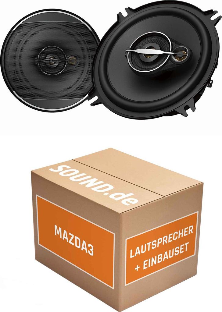 Lautsprecher Boxen Einbaupaket hinten Pioneer Pioneer TS-A1371F passend für Mazda3 Typ BL | 2x Tief-Mitteltöner mit integriertem Hochtöner 300W MAX