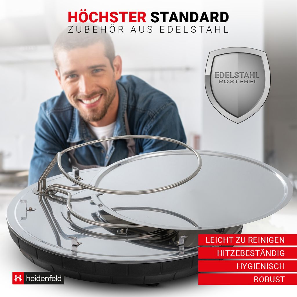 Heidenfeld Mini Pizzaofen Pizzachef | 1.100 Watt - Pizzadom Produktbild 7