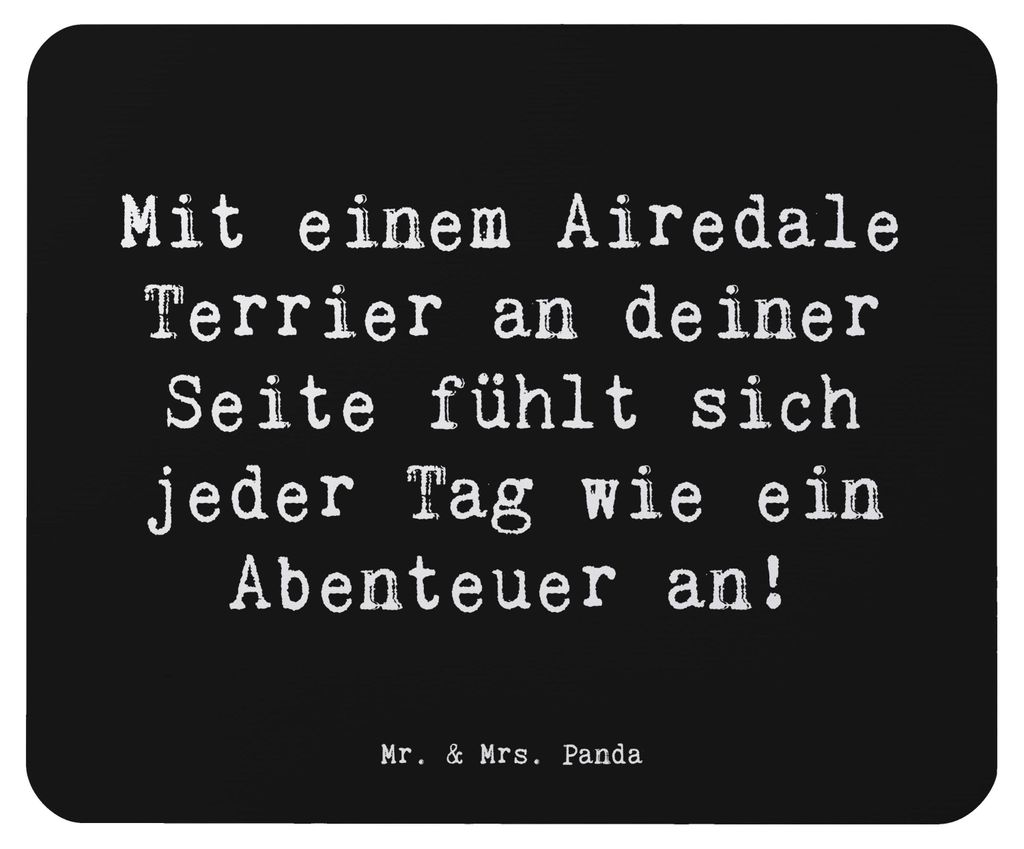 Mr. & Mrs. Panda Mouse Pad Spruch Airedale Terrier Abenteuer - Schwarz - Geschenk, Entdeckungen, Hunderasse, geselliger Hund, Hunderassen Pflege, M...