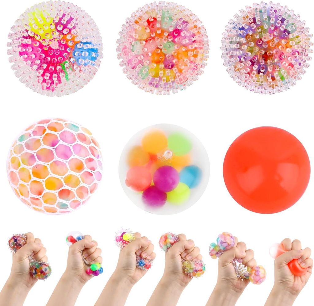 6 Stück Squishy Stressball, Anti Stress Bälle Geschenke, Produktbild 