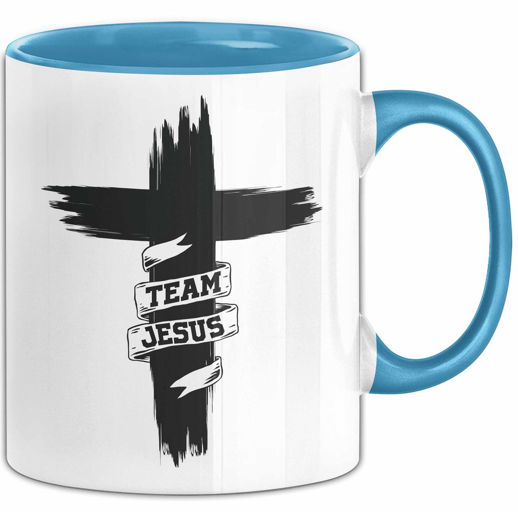 Christen Tasse Geschenk Christlich Glauben Kirche Geschenkidee Für Jesus-Fans Team Jesus (Blau)