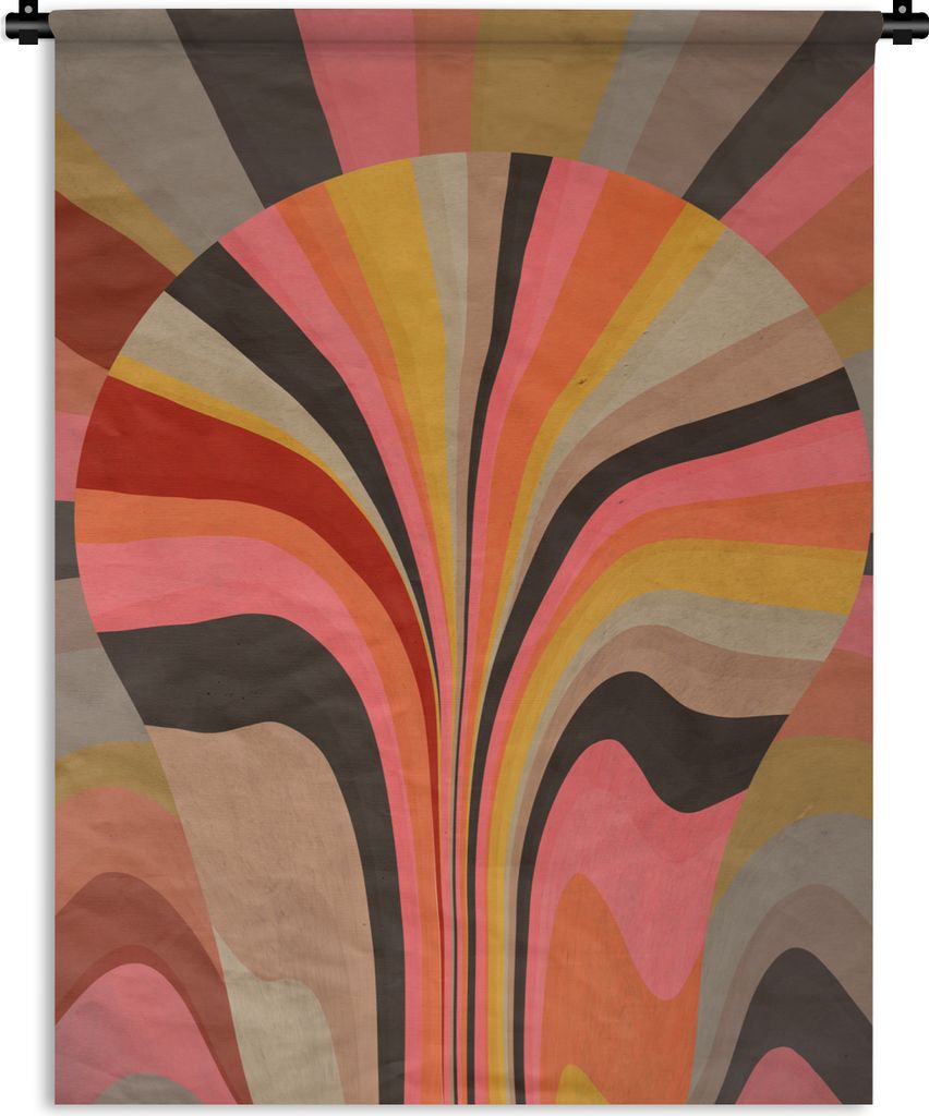 MuchoWow Wandteppich Wandbehang Abstrakt -Kunst -Formen 90x120 cm Tapisserie Dekoration Wandtuch - Wanddeko