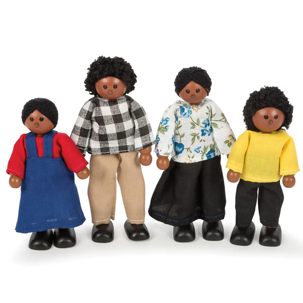 Famille multiculturelle noire Tidlo - Jouets en bois éthiques et durables