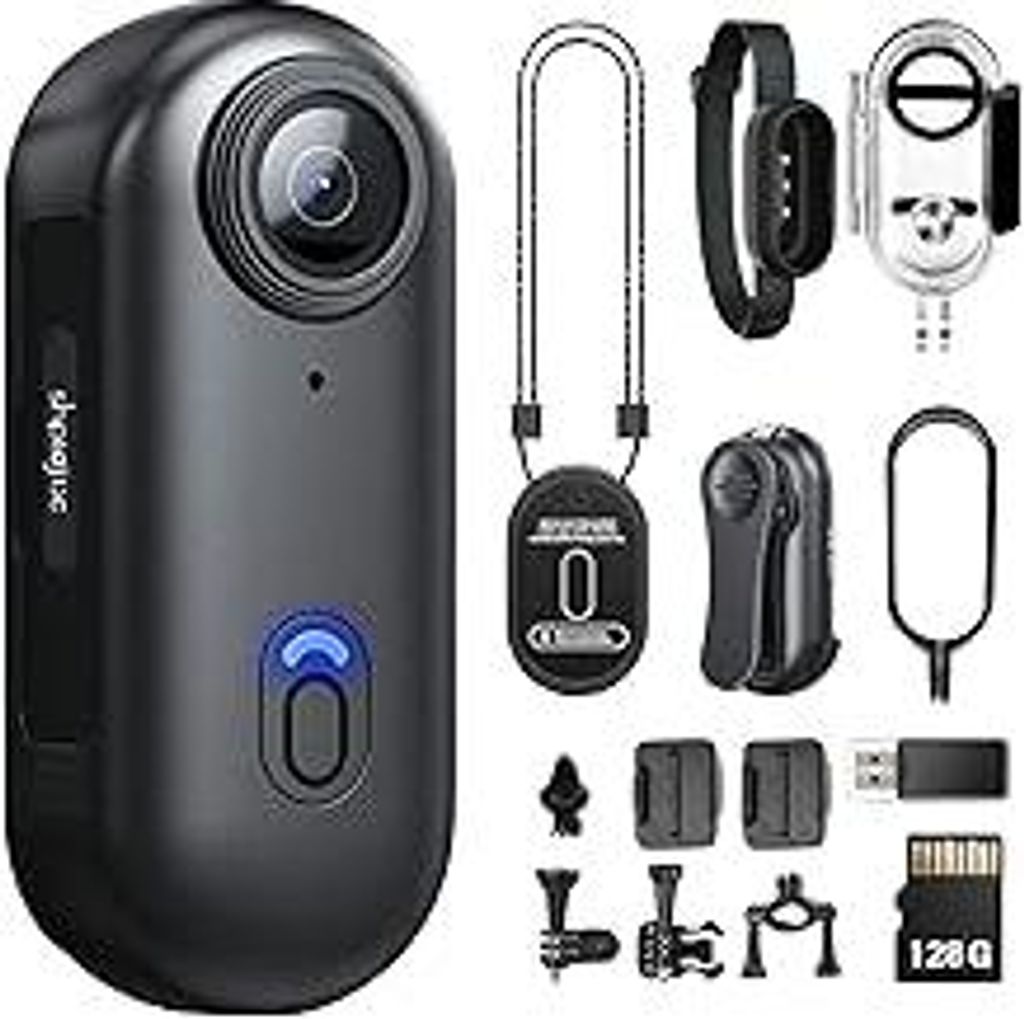 128G 4K Daumen Action Kamera, winzige Größe, Mount überall, kleine Körperkamera mit Federclip, tragbares Vlogging, Handsfree POV Aufzeichnung, ...