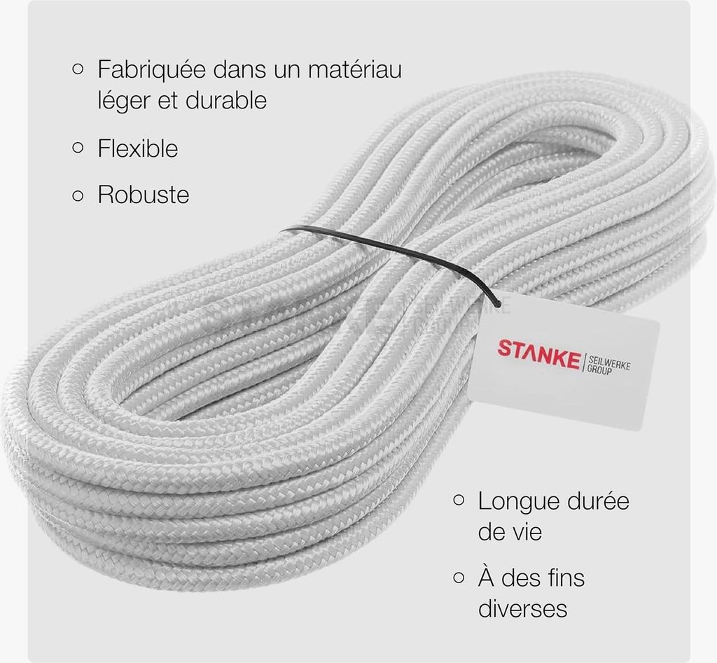 Seilwerk STANKE Corda polipropilene bianco 10mm 25m - Corda Immagine del prodotto 