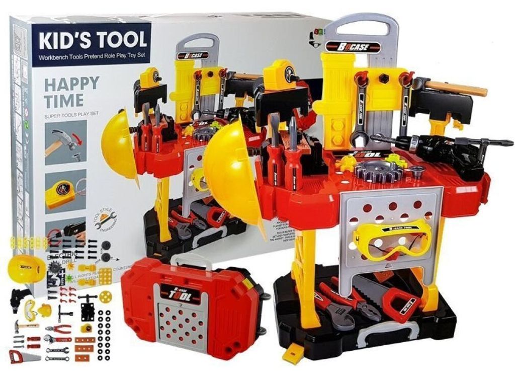 Leantoys DIY Batterie Kit 3in1 Koffer Werkstatt 85 Elemente 56cm