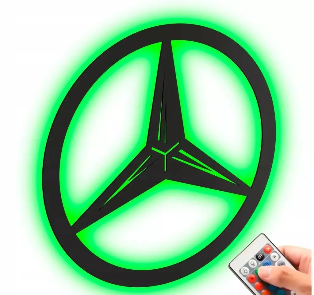 Luminaire mural LED décoration bois Mercedes-Benz Ø50 cm design luxe