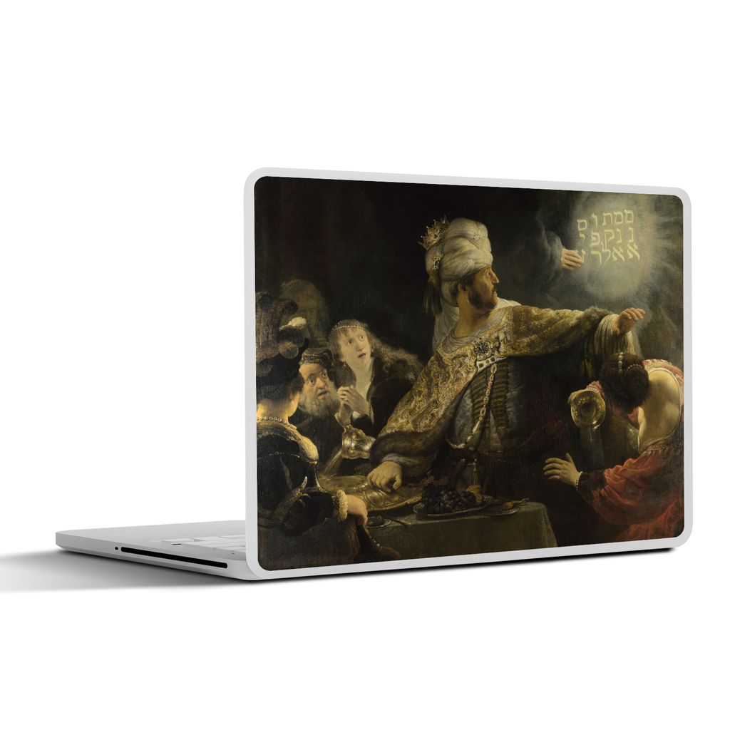 MuchoWow Laptop Aufkleber Sticker Cover Das Festmahl des Belsazar - Rembrandt van Rijn 32.5x23.5 cm - Sticker für Laptop - Selbstklebend
