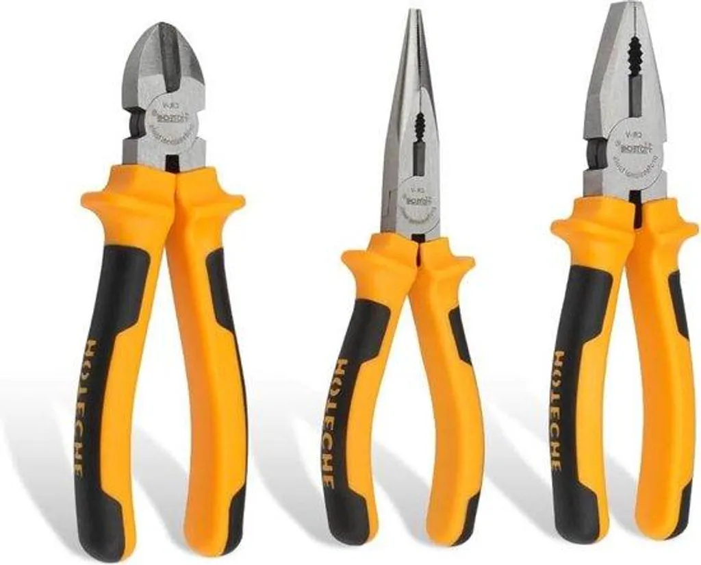 Lot de 3 pinces en acier forgé avec manches ergonomiques antidérapants