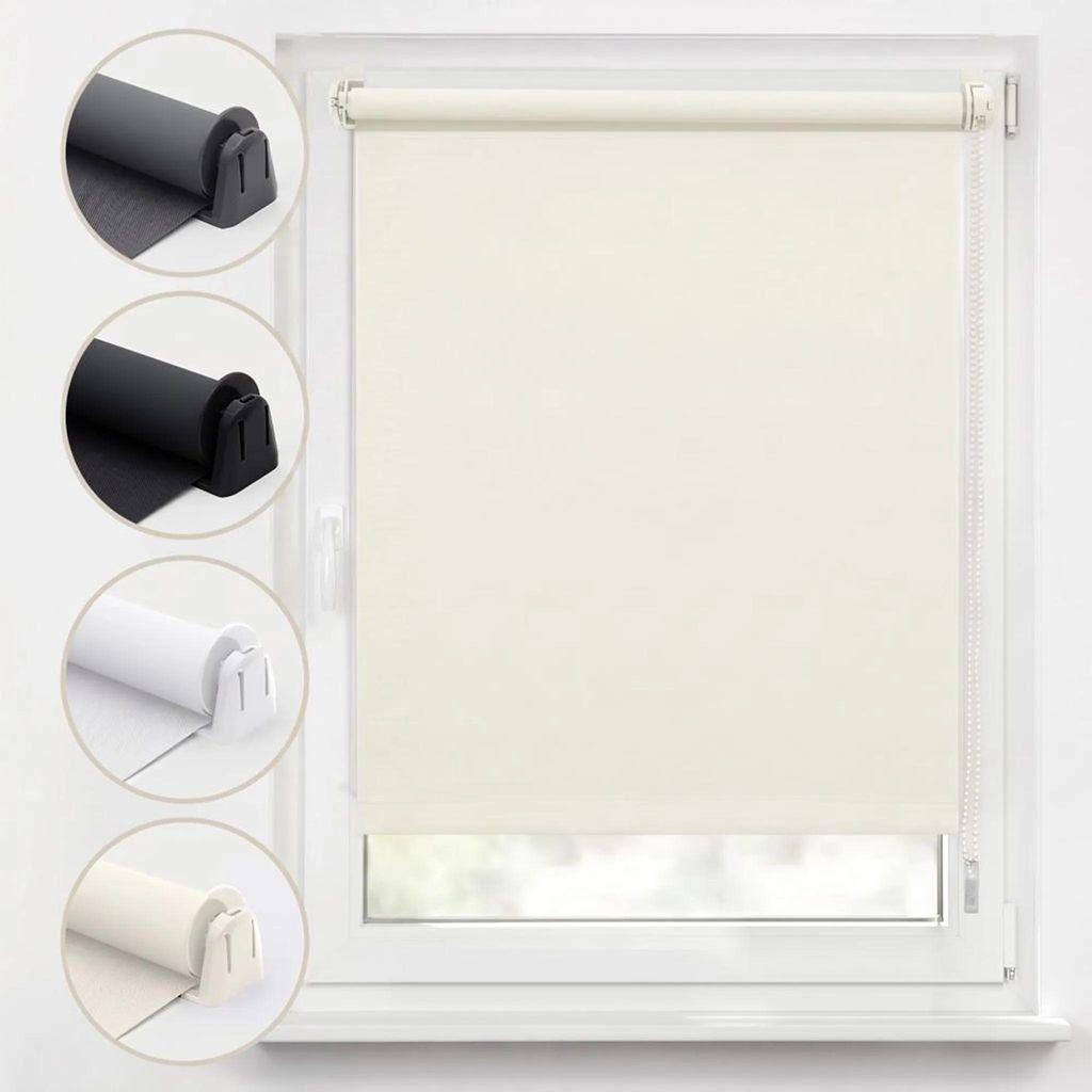 Verdunklungsrollo 40x130cm Beige Thermorollo Fensterrollo Produktbild 