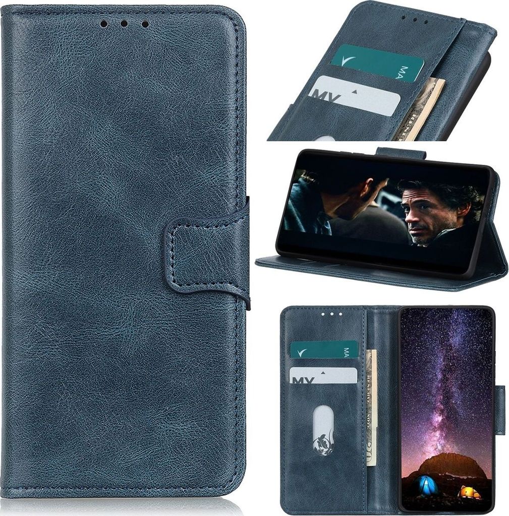 Mobigear Classy POCO F4 Hülle Klapphülle Geldbörse - Blau