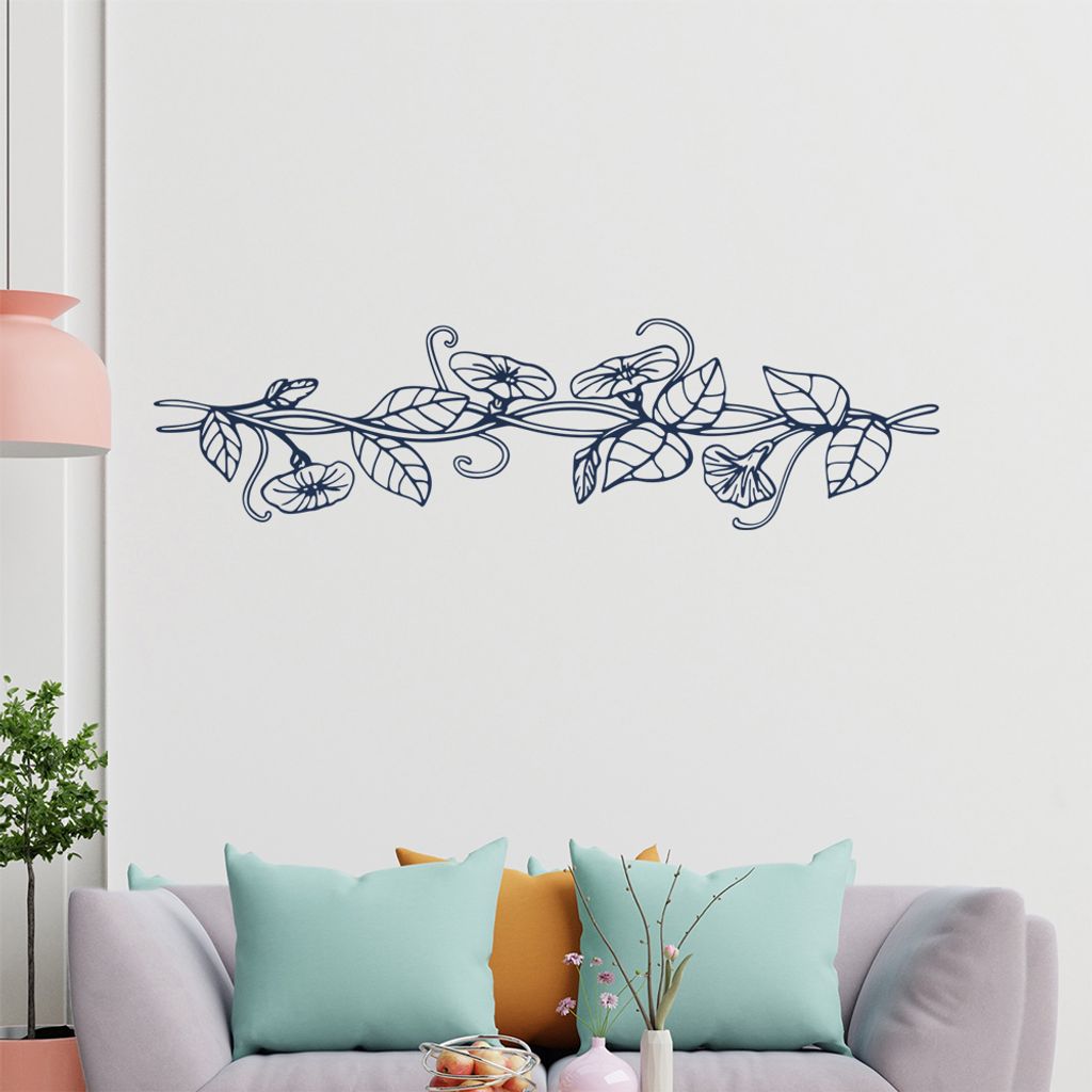 Blumen - Ranken Wandtattoo in 6 Größen - Wandaufkleber Wall Sticker - Dekoration, Küche, Wohnzimmer, Schlafzimmer, Badezimmer
