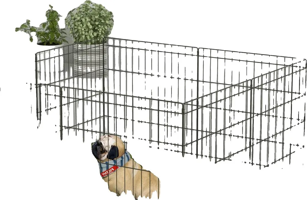 Barrière de sécurité pour chien, évite les fugues, métal noir 76 x 61 cm
