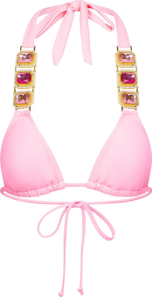 Moda Minx Bikini Top Boujee Triangle Top mit tollen Schmuck-Elementen pink S