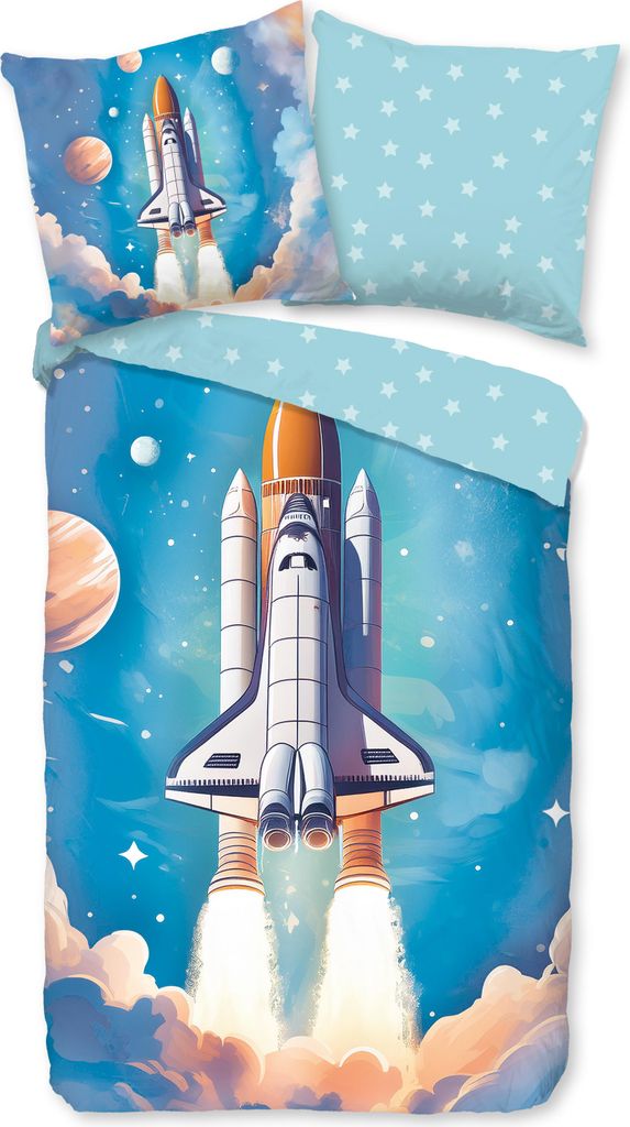 Duvet cover Good Morning 135x200 + 1* 80x80 cm - Rocket launch