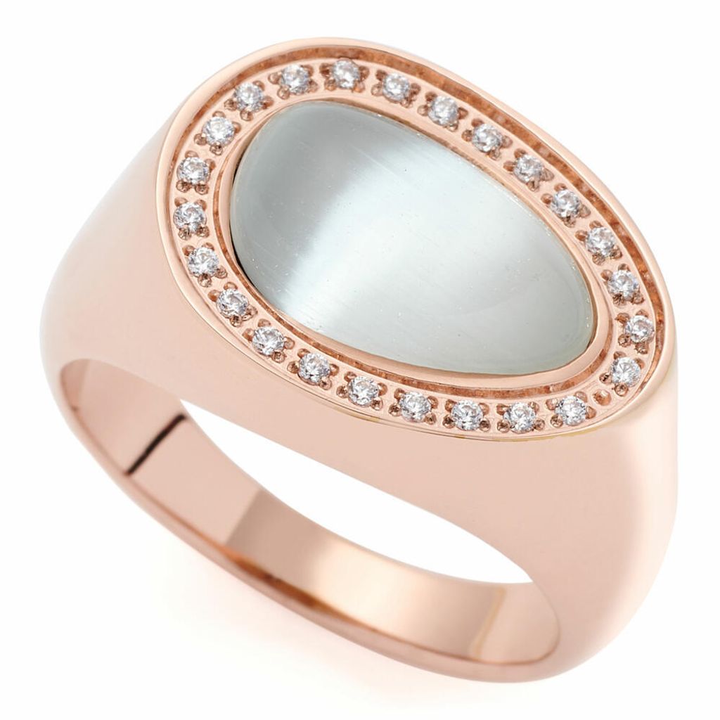 Leonardo 019642 Damen Ring Amisa Edelstahl Rose weiß 56 (17.8)