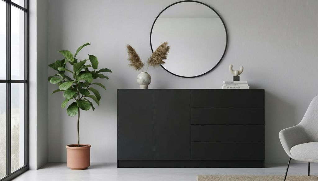 Kommode "Vaasa" 152cm, schwarz-matt