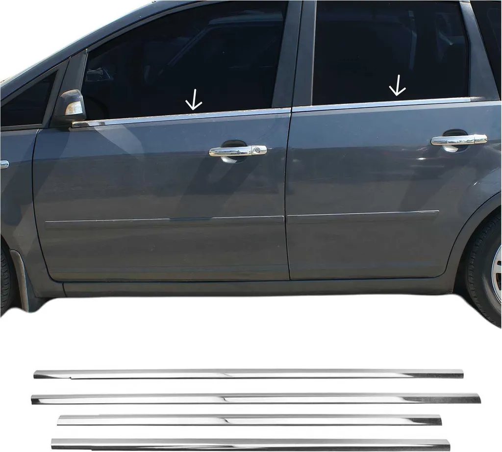 Modanature per finestre per Ford Focus C-Max 2003-2010 in acciaio inox cromato 4pcs