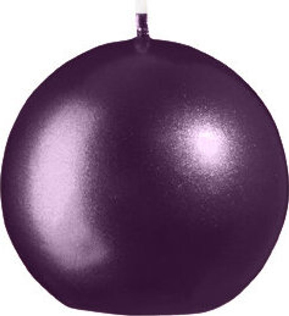 Kugelkerzen Metallic Matt Pflaume Ø 60 mm, 12 Stück