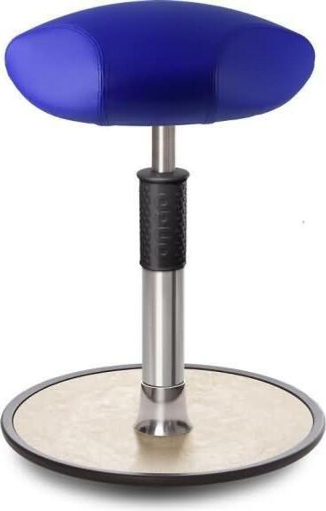 Sitz- Stehhocker Free Regular Triangel skai Kunstleder blau chrom /cremeweiß.