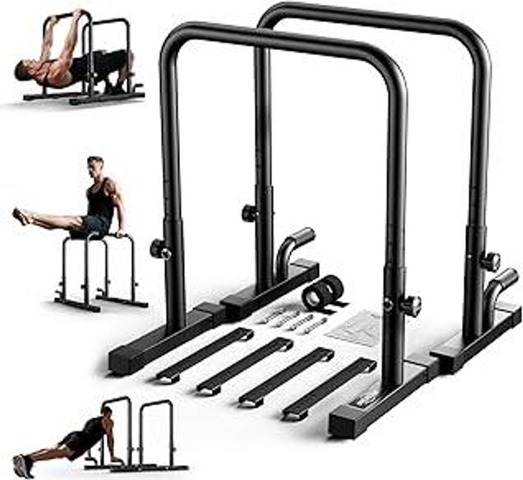 Verstellbare Dip Barren für Home Gym, 400 kg Dip Stange Tragbare Trainingsgeräte Dips station Push Up Bar für Ganzkörper-Krafttraining, Dip Bar...