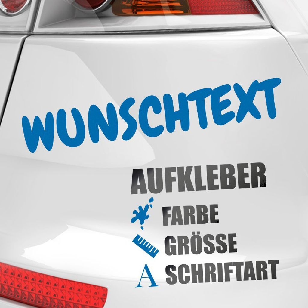 Kiwistar - Autoaufkleber - Wunschtext Aufkleber Buchstaben Zahlen Schriftzug - Namen Spruch selber kleben und gestalten - Aufkleber für Auto Kfz F...