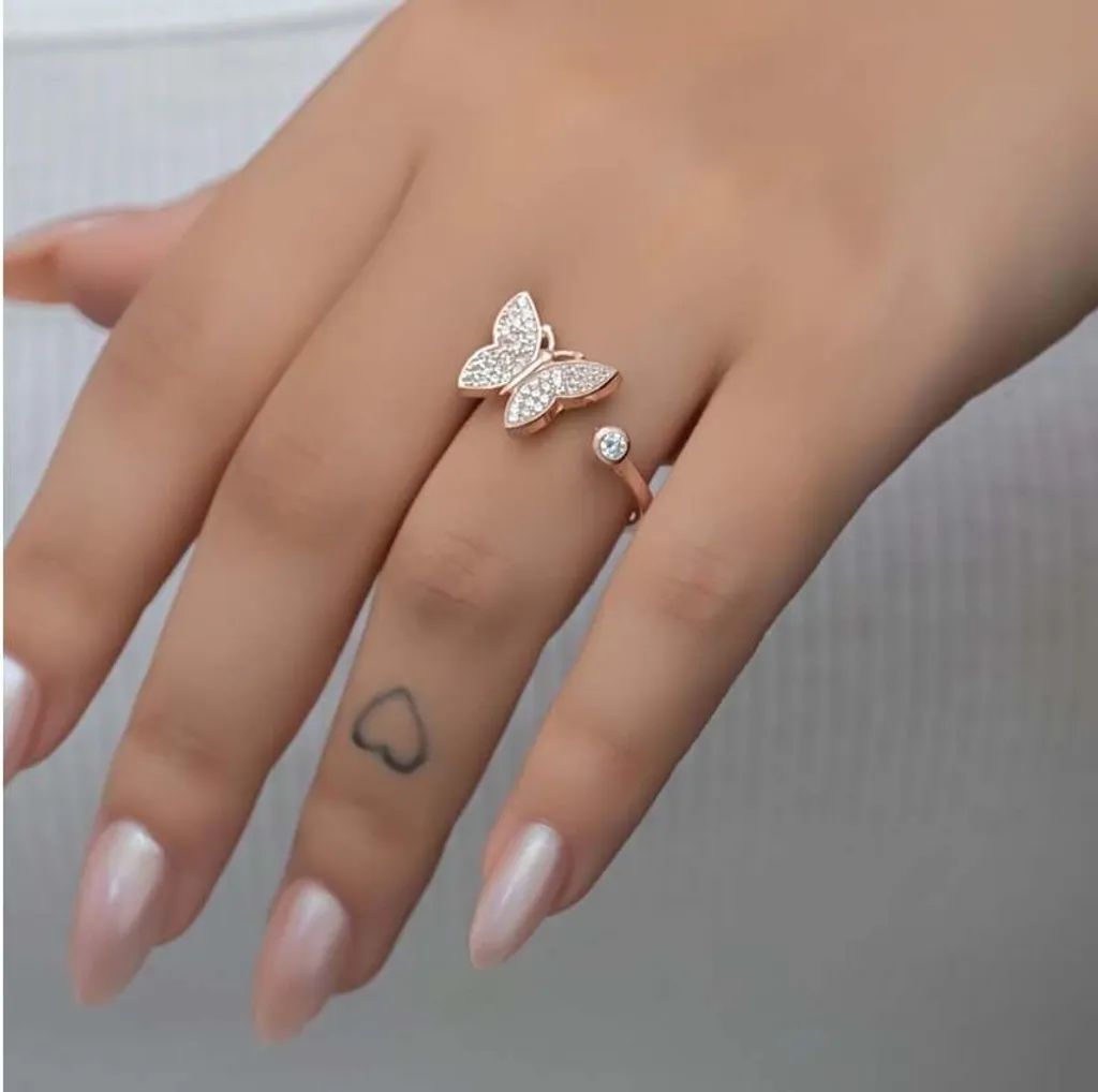Bague papillon argent 925 : cadeau idéal ajustable pour toutes les mains
