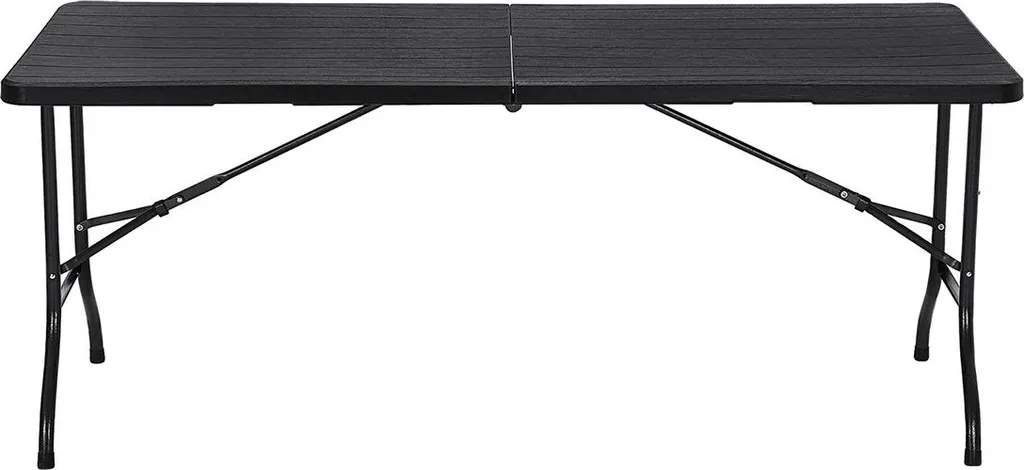 Table de jardin noire aspect bois résistante aux UV et intempéries 2m - 2