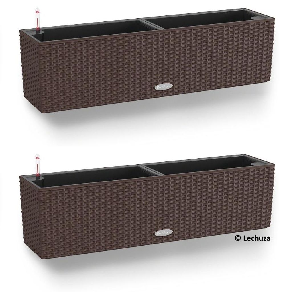 2 x LECHUZA® Blumenkasten BALCONERA Cottage 80 Mokka Produktbild 