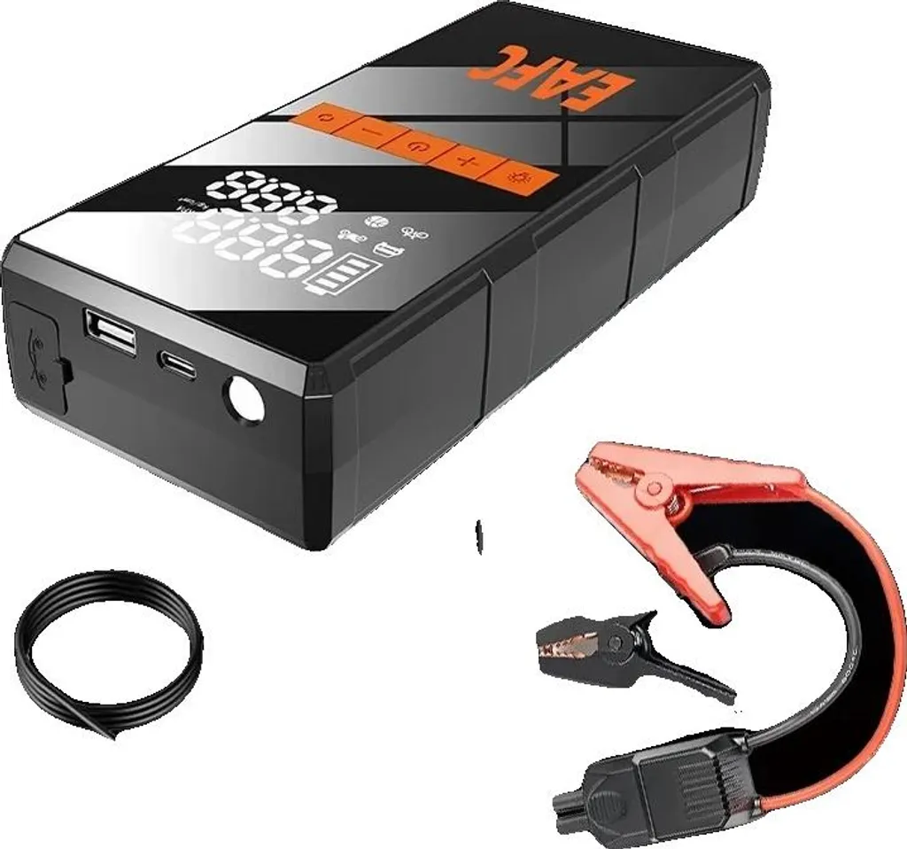 Booster de batterie 150 PSI et pompe à air portable avec pinces smart