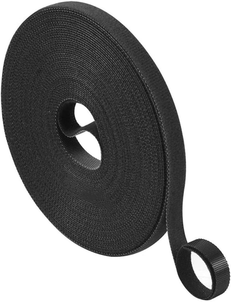 20 m Klettverschluss Kabelbindungen, 10 mm breites schwarzes Klebeband, Organisator der wiederverschließbaren Krawatten, Management,