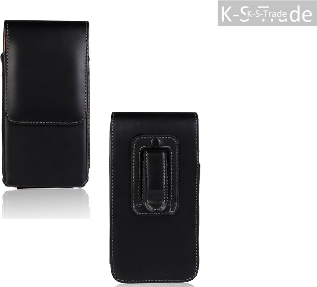 K-S-Trade Gürteltasche kompatibel mit Vertu Signature Touch Schutz-Hülle Handy-Hülle mit Magnetverschluss Holster in schwarz