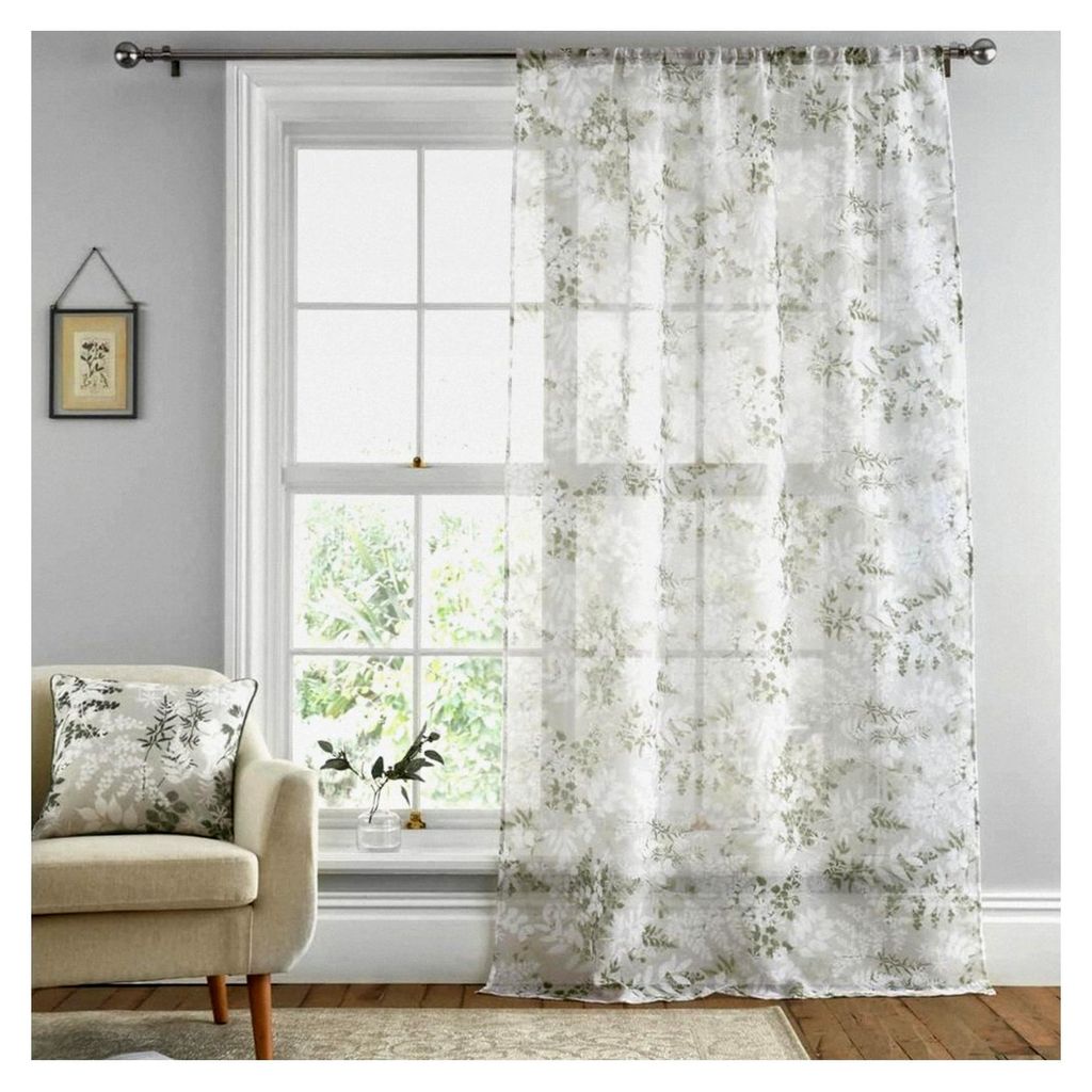 Tiverton Voile-Vorhänge mit Schlitzen, 140 x 122 cm, Grün