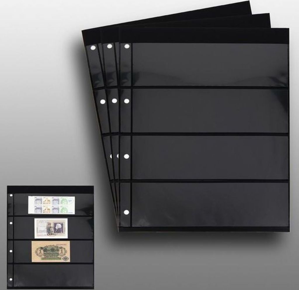 Prophila Collection 3 doppelseitige Einsteckblätter schwarz 4zeilig