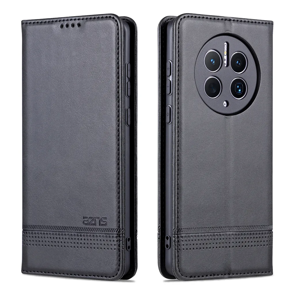 Custodia Libro Huawei Mate 50 Pro Nera con Calamita e Porta Carte - 2