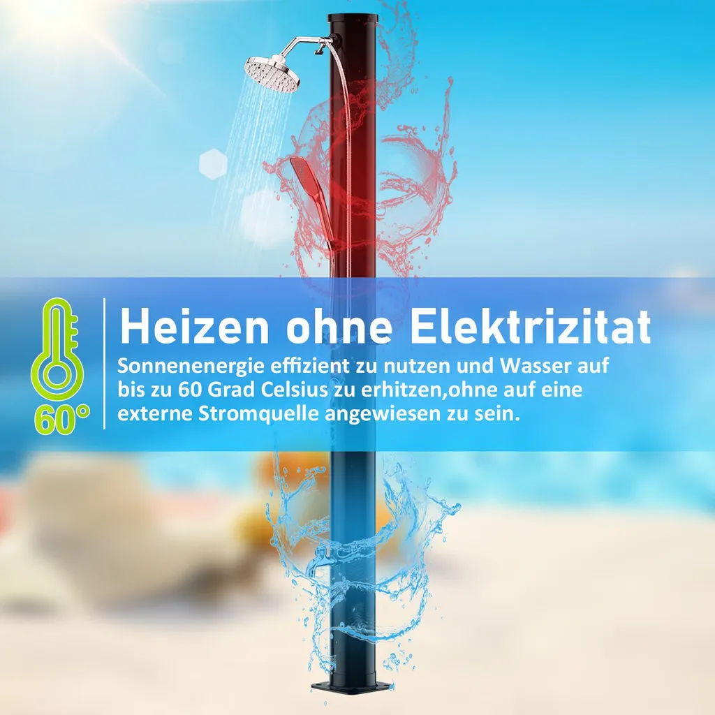 Izrielar Doccia Solare 20L: Set Esterno Completo con Lavapiedi e Telo - 4