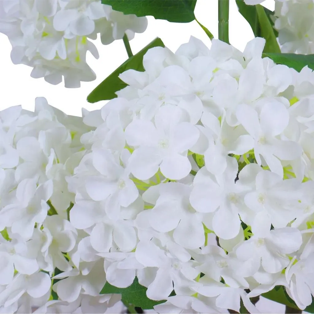 Bonsaï Hortensia Blanc Artificiel 90 cm - Plante de Table pour Balcon - 4
