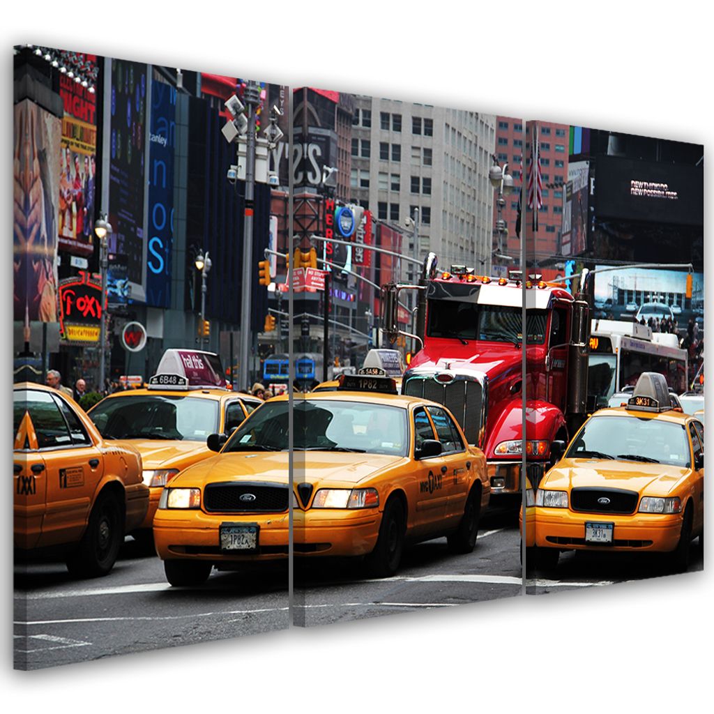 Triptychon auf leinwand städte & architektur - farbe 90x60 cm Feeby farbe wandbild bereit zum aufhängen