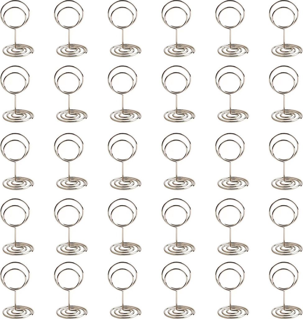 30 Teile/satz Metall Kartenhalter Desktop Stehend Multifunktionale Mini Foto Bild Menü Memo Tischnummer Display Clip Organizer Stand