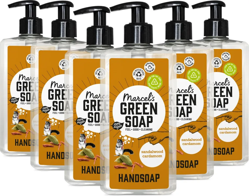 Savon Mains Écologique Santal & Cardamome 500ml Lot de 6 Flacons